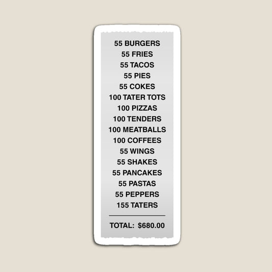 55 Burgers Receipt