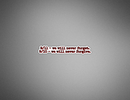 We Will Never Forgive